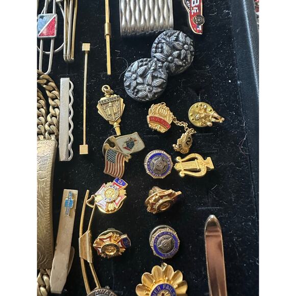 Bundle jewelry lot 100pc mens vintage antique cufflinks tie bars tacks 1lb 4oz - Picture 9 of 12